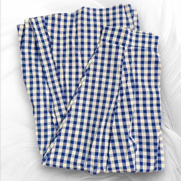 Gingham Maxi Skirt High Waist A-Line with Pockets - Picture 3 of 7